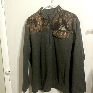 Real tree fleece camo pull over shirt sweater
